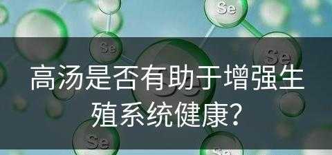 高汤是否有助于增强生殖系统健康？